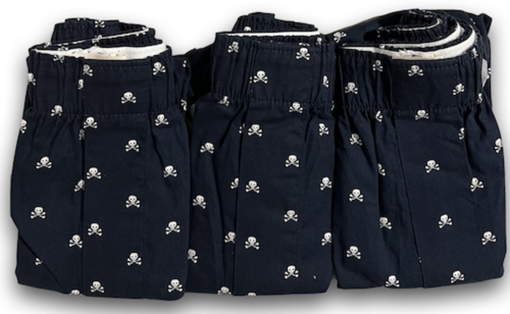 J.Crew 3-Pack Mens Boxer Shorts Size Medium NWT Skulls Crossbones Boxers